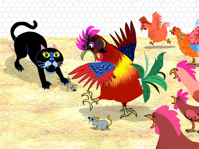 The Rooster and the mouse